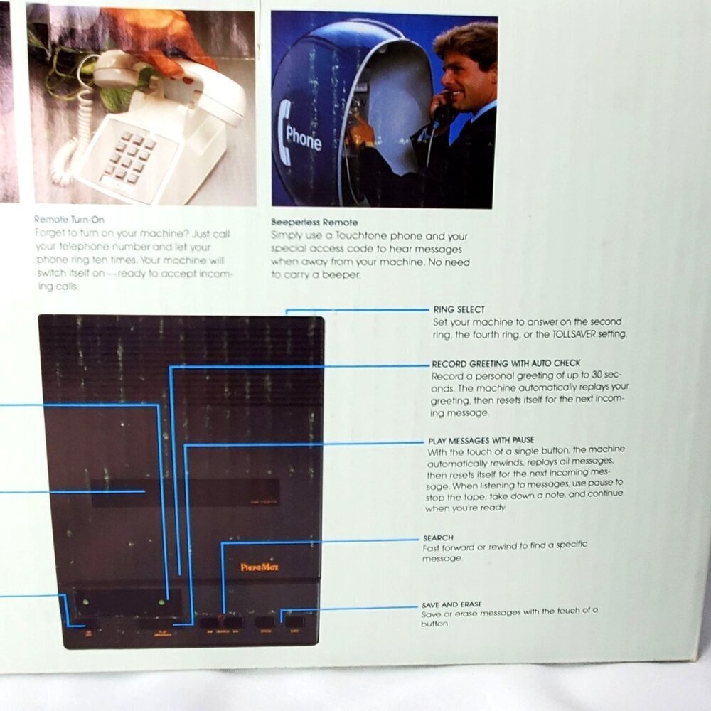 VTG 1986 Phone-Mate Telephone Answering Machine Performance Series 7000 NIB - Picture 10 of 14
